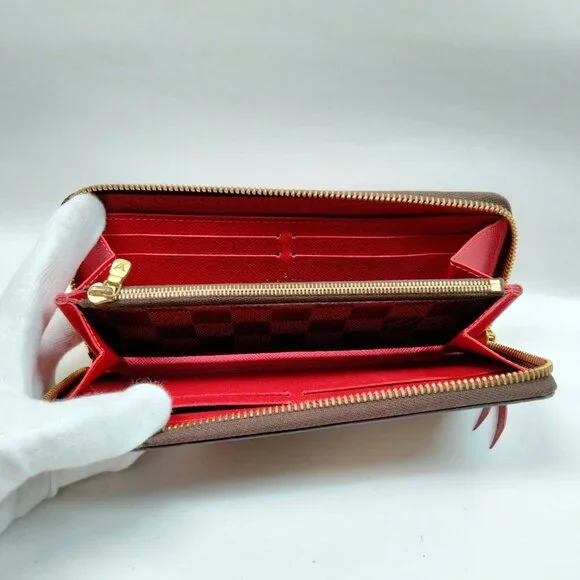 Authentic Louis Vuitton Long Wallet Brown Damier mn377-021526